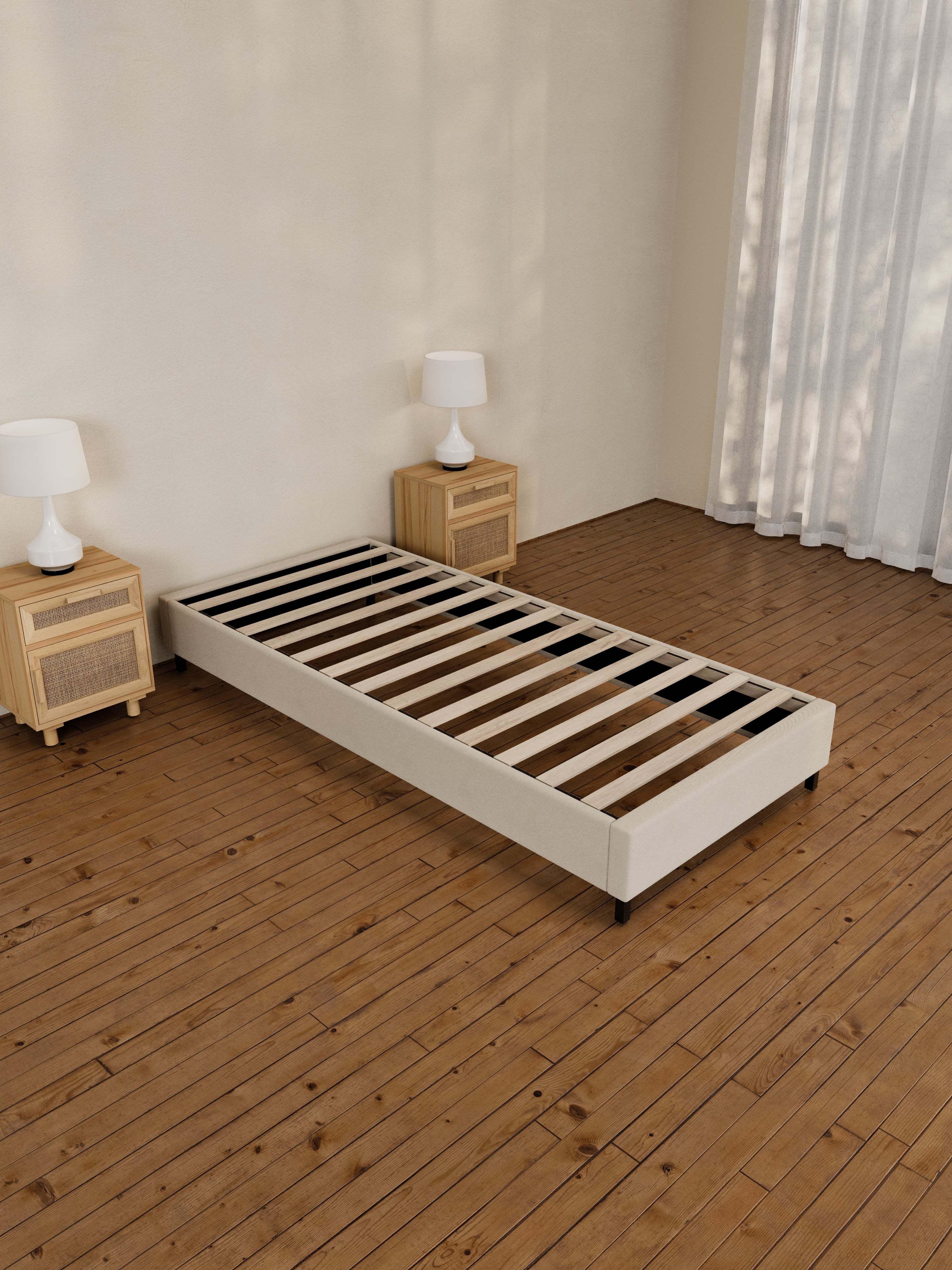 Amara Natural Beige Fabric Bed Base - Image 6