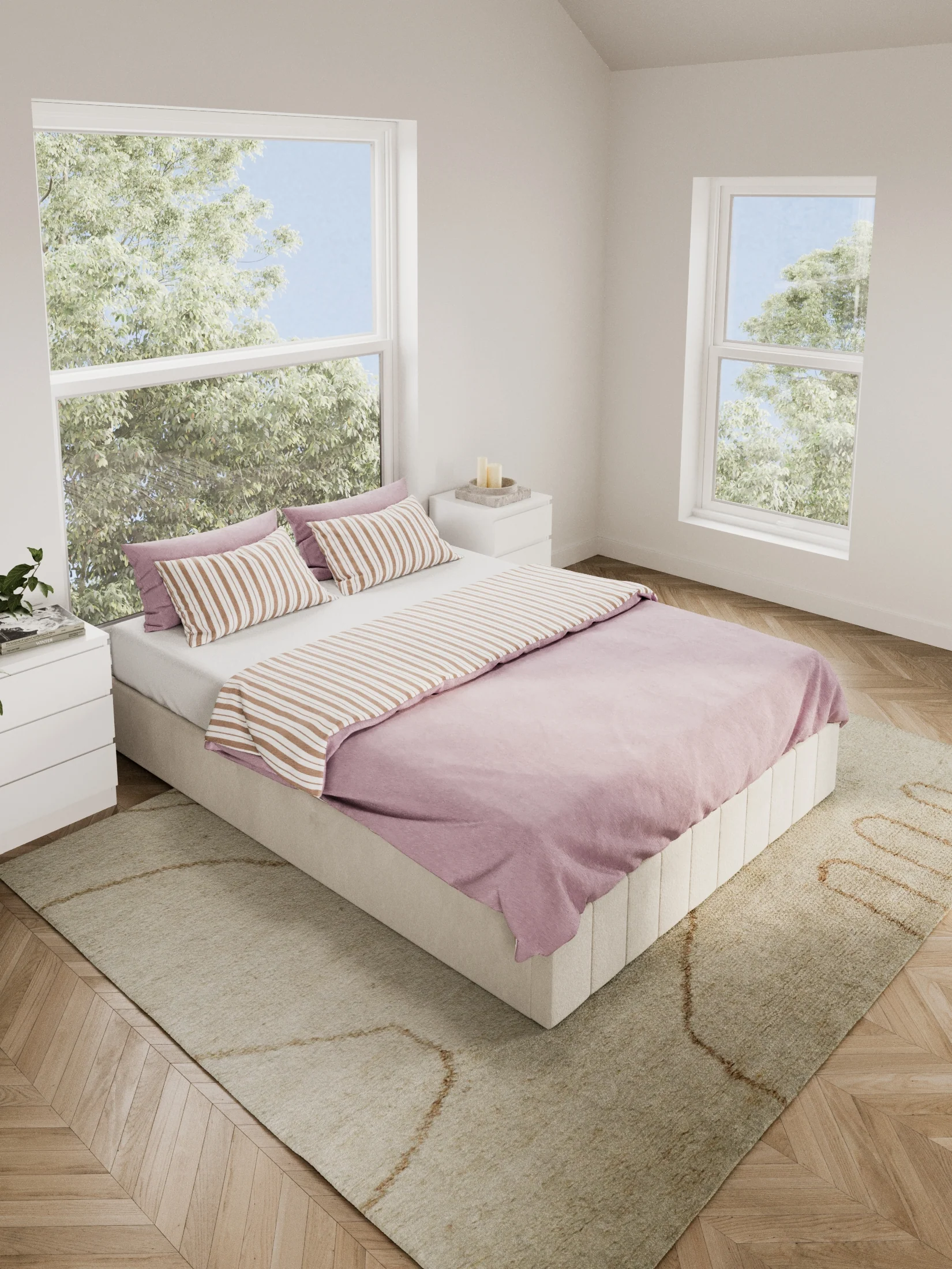 Amelia Cream Velvet Gas Lift Bed Base - Image 3