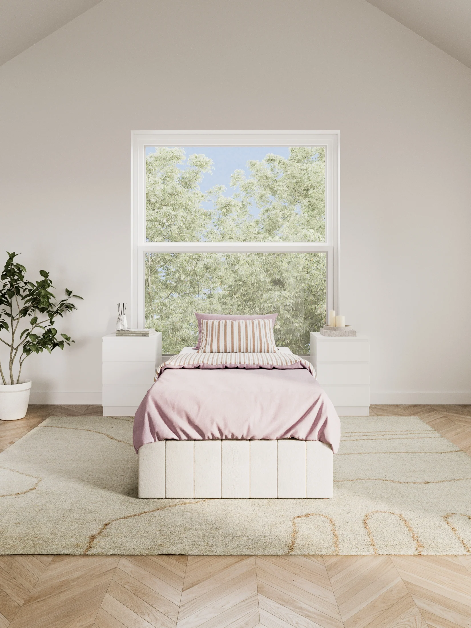 Amelia Cream Velvet Gas Lift Bed Base - Image 5