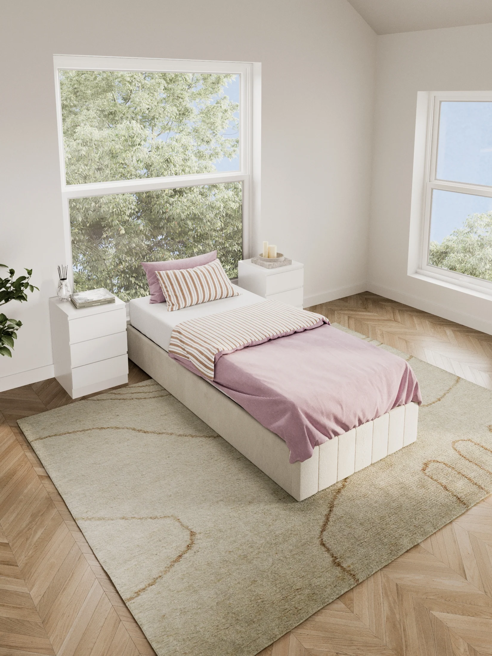 Amelia Cream Velvet Gas Lift Bed Base - Image 7