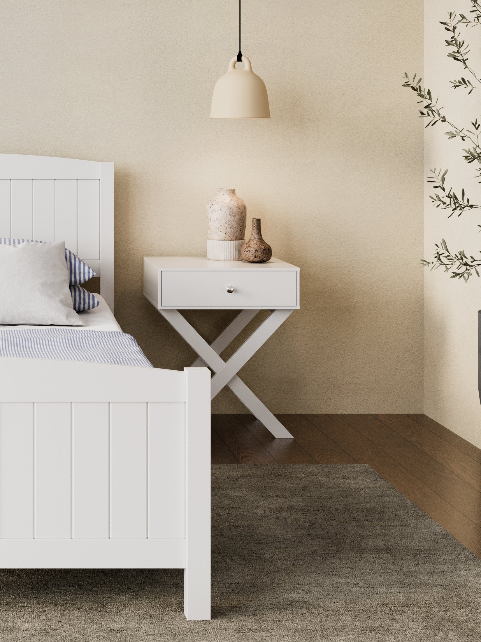 Bailey White Bedside Table - Image 4
