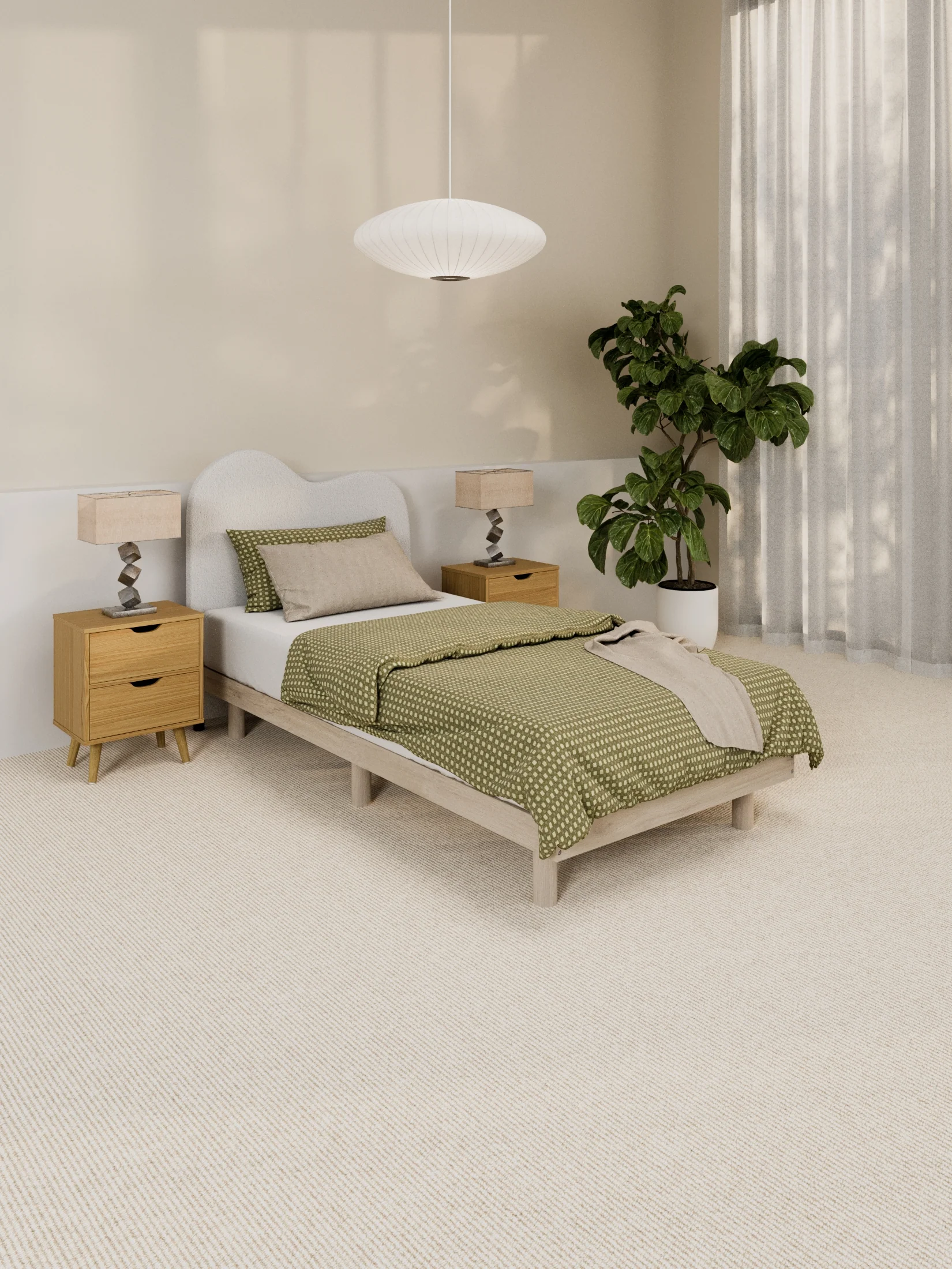 Bella White Wavy Boucle Bedhead - Image 4