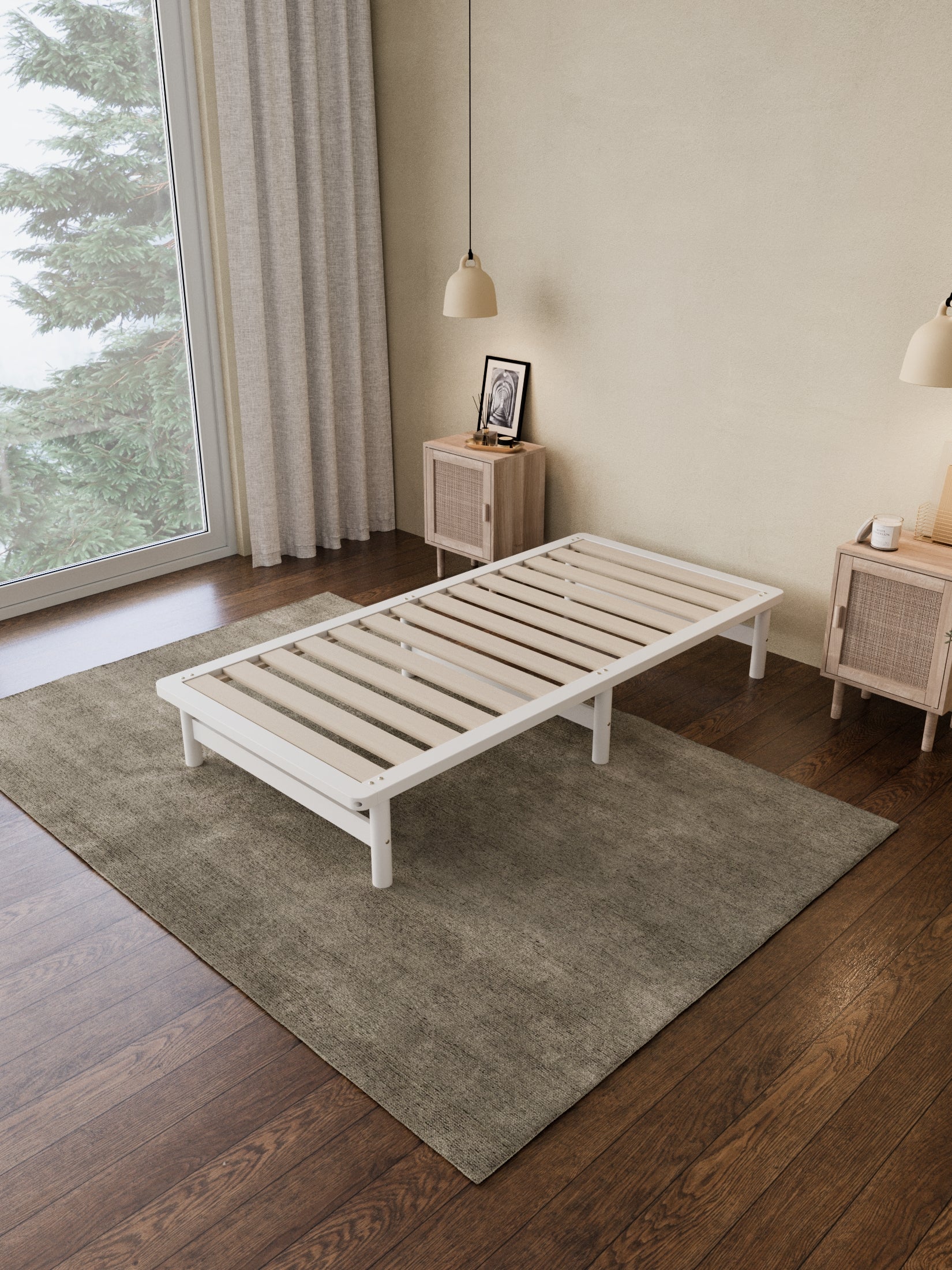 California White Wooden Rounded Bed Base - Image 5