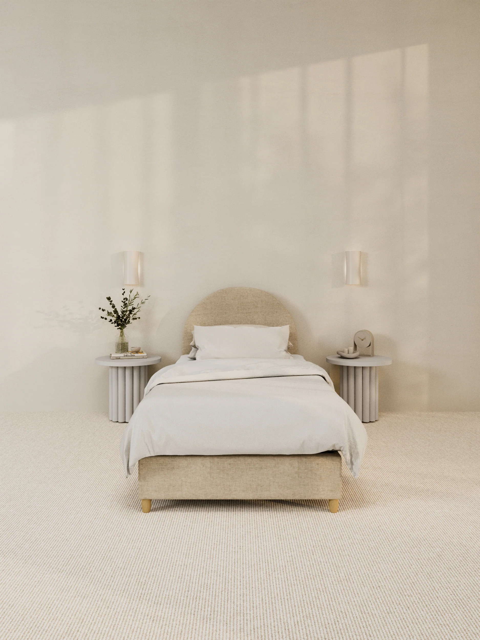 Carla Curve Beige Bed Frame - Image 4