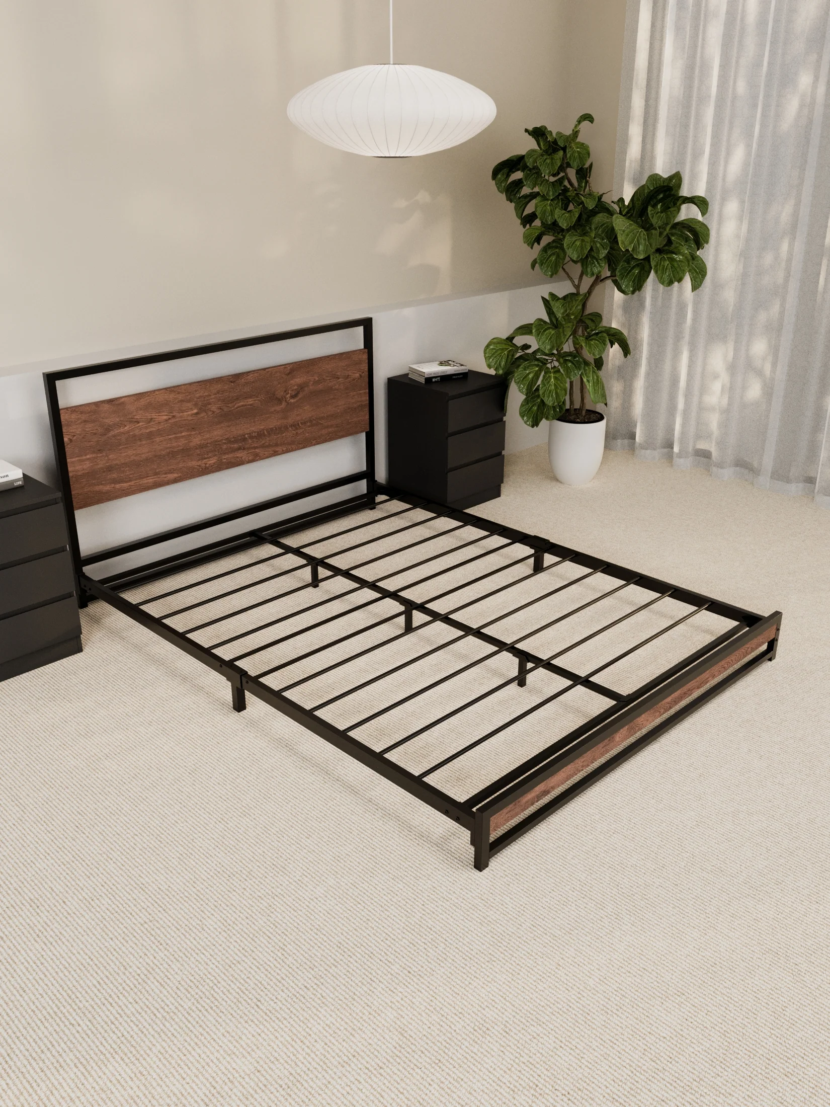 Cedar Metal Wooden Bed Frame - Image 3