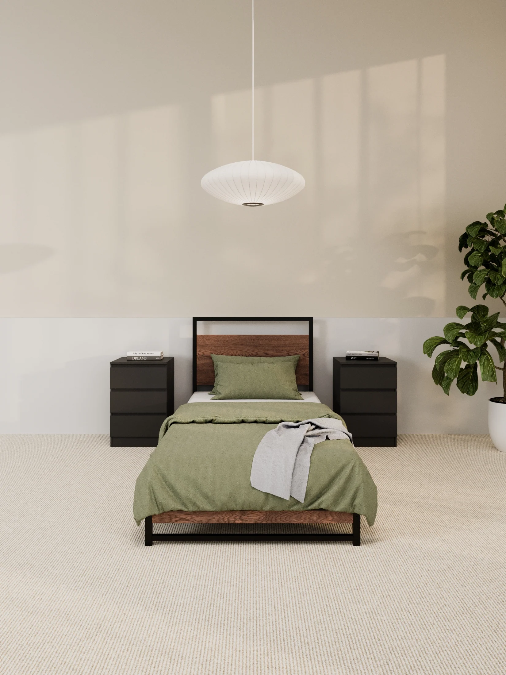 Cedar Metal Wooden Bed Frame - Image 4