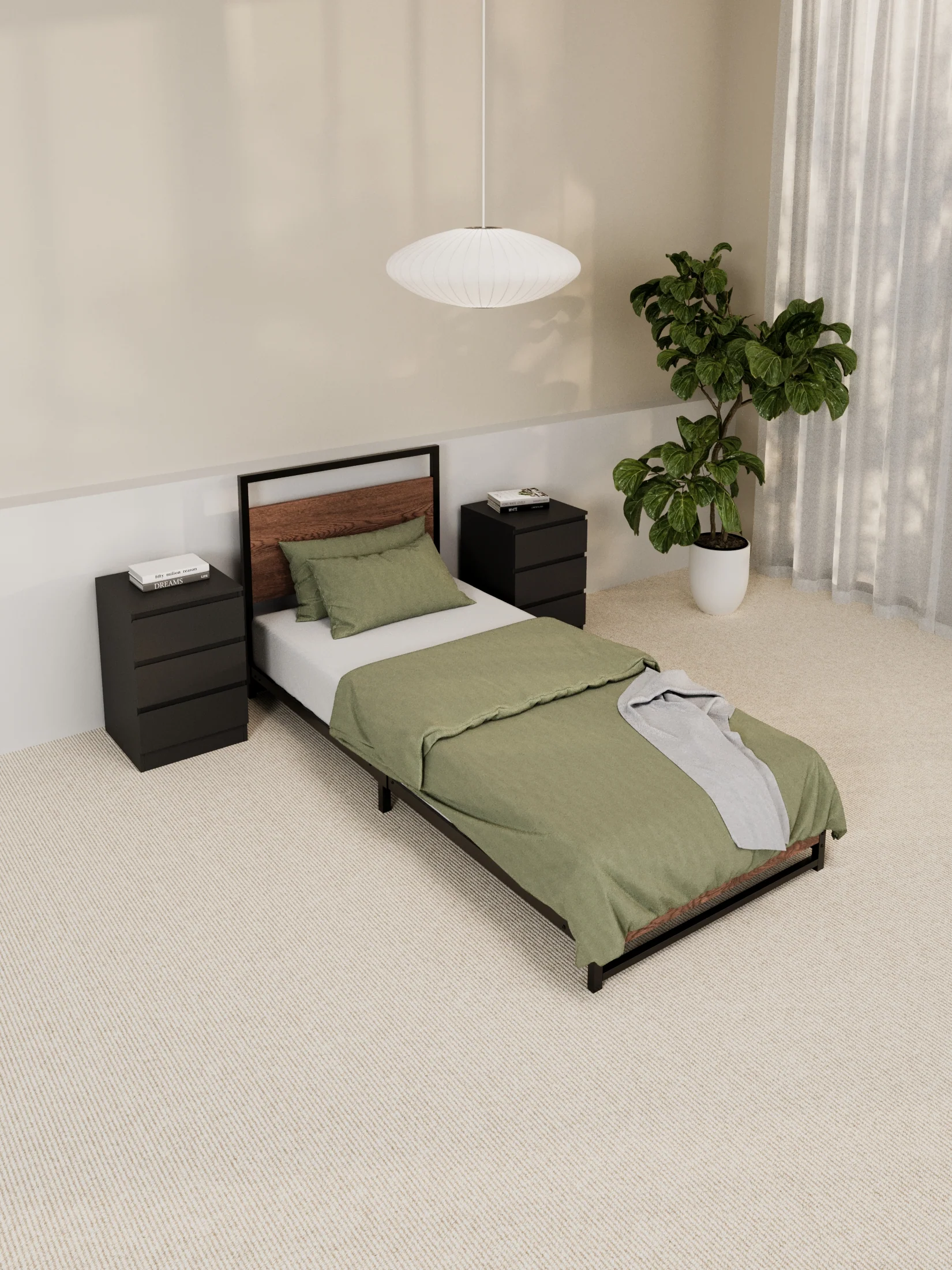 Cedar Metal Wooden Bed Frame - Image 5