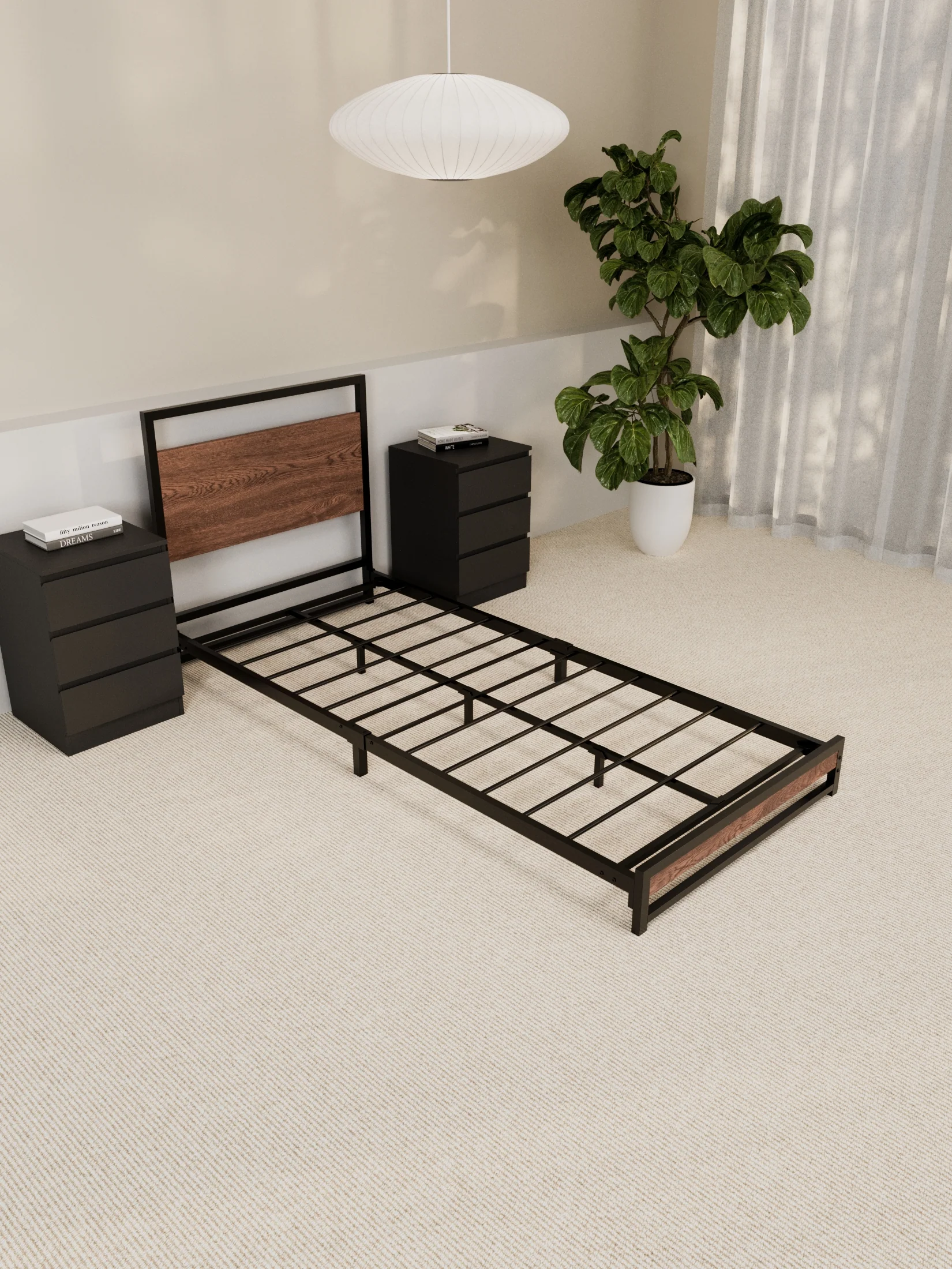 Cedar Metal Wooden Bed Frame - Image 6