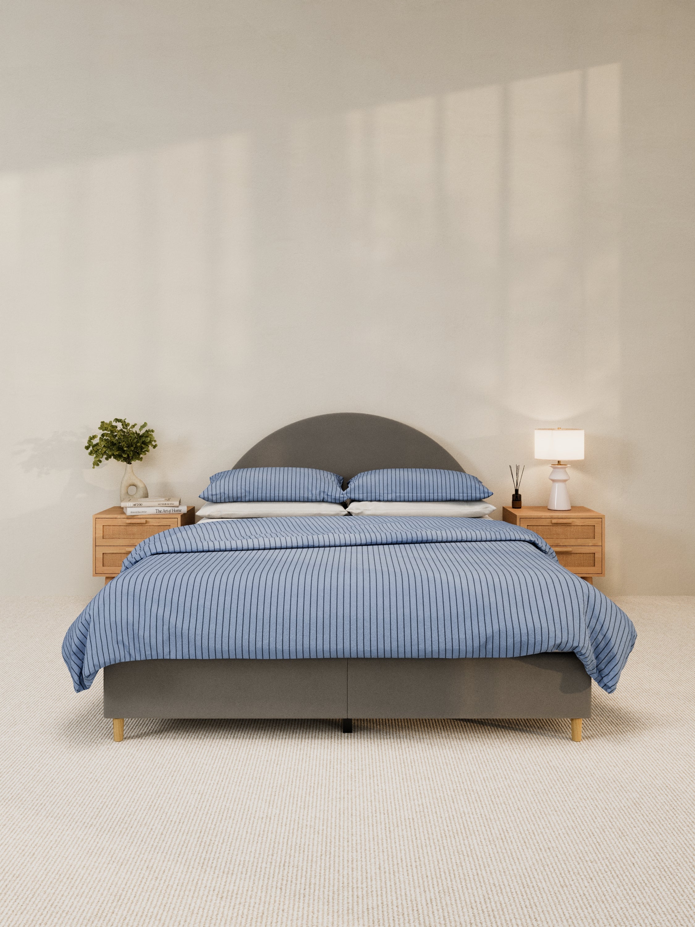 Charlie Curve Grey Fabric Bed Frame - Image 2