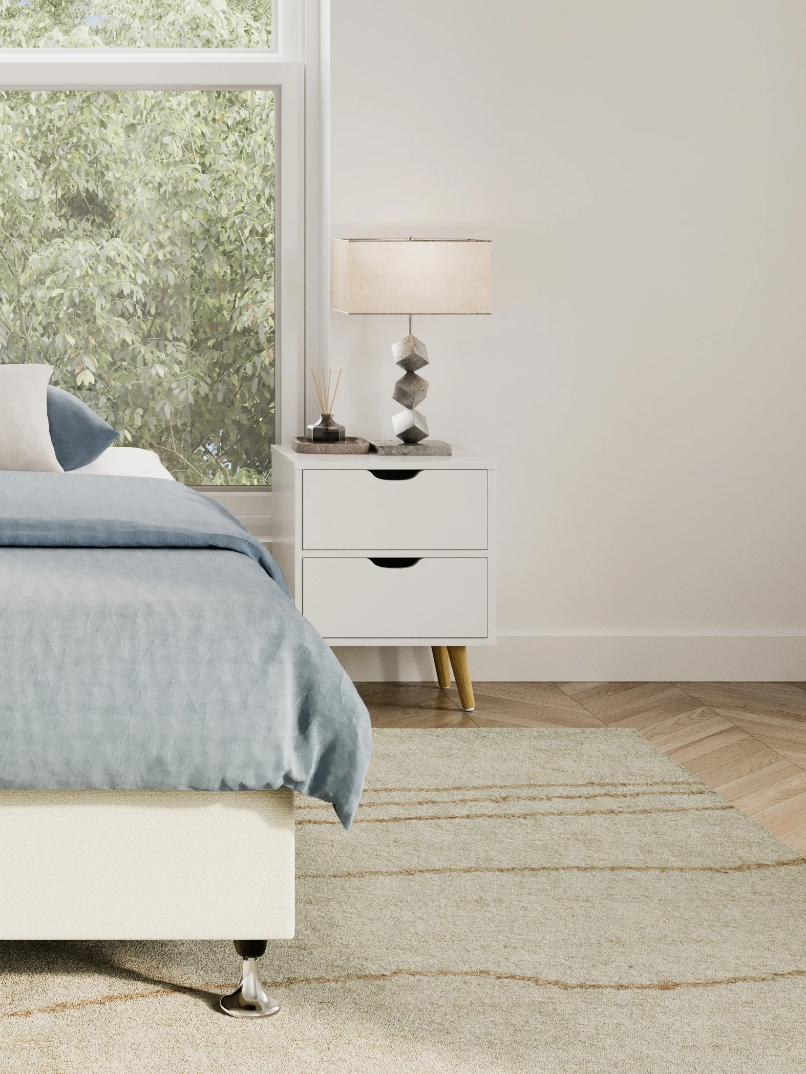 Chelsea White Wooden Bedside Table - Image 4