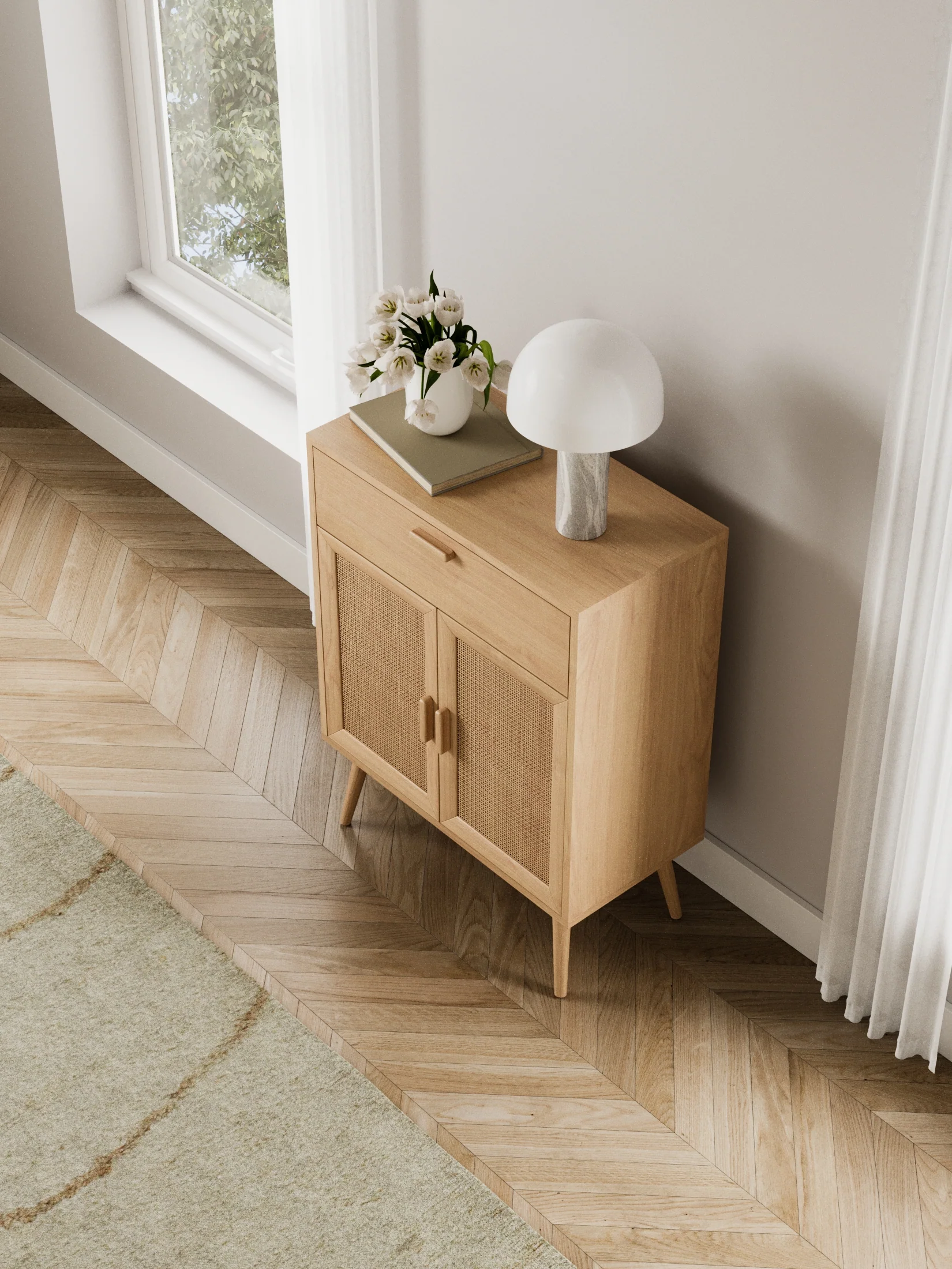 Elaine Natural Rattan Sideboard Cabinet - Image 3