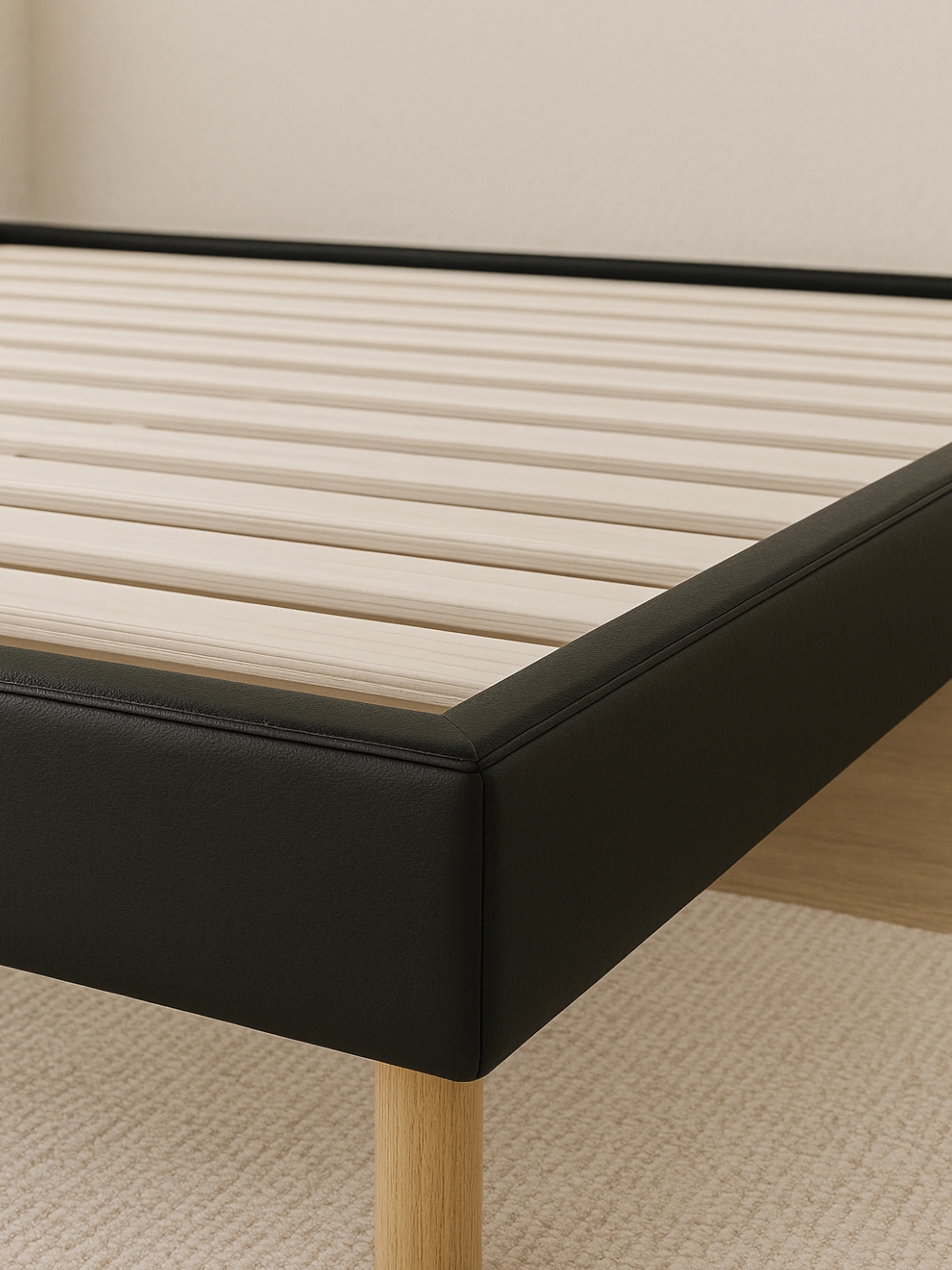 Felix Black Leather Bed Base - Image 3