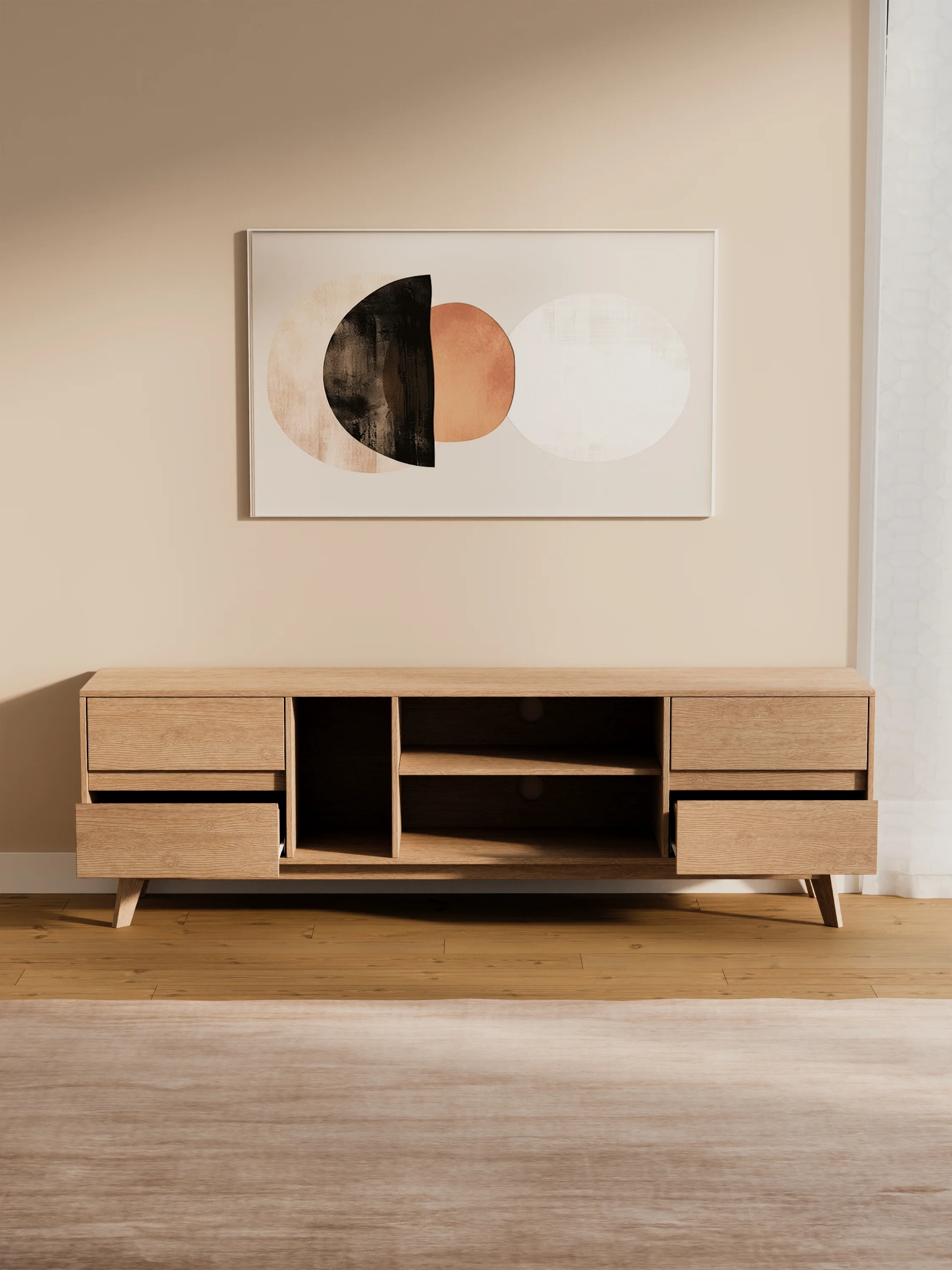 Fleur Premium Natural Entertainment Unit 180cm - Image 3