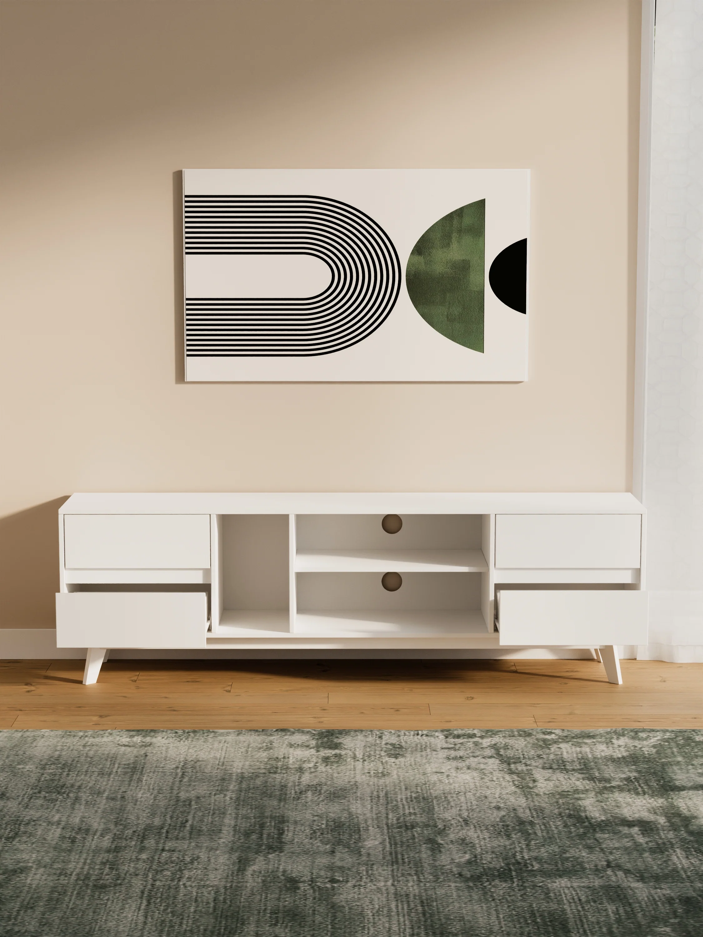 Fleur Premium White Entertainment Unit 180cm - Image 3