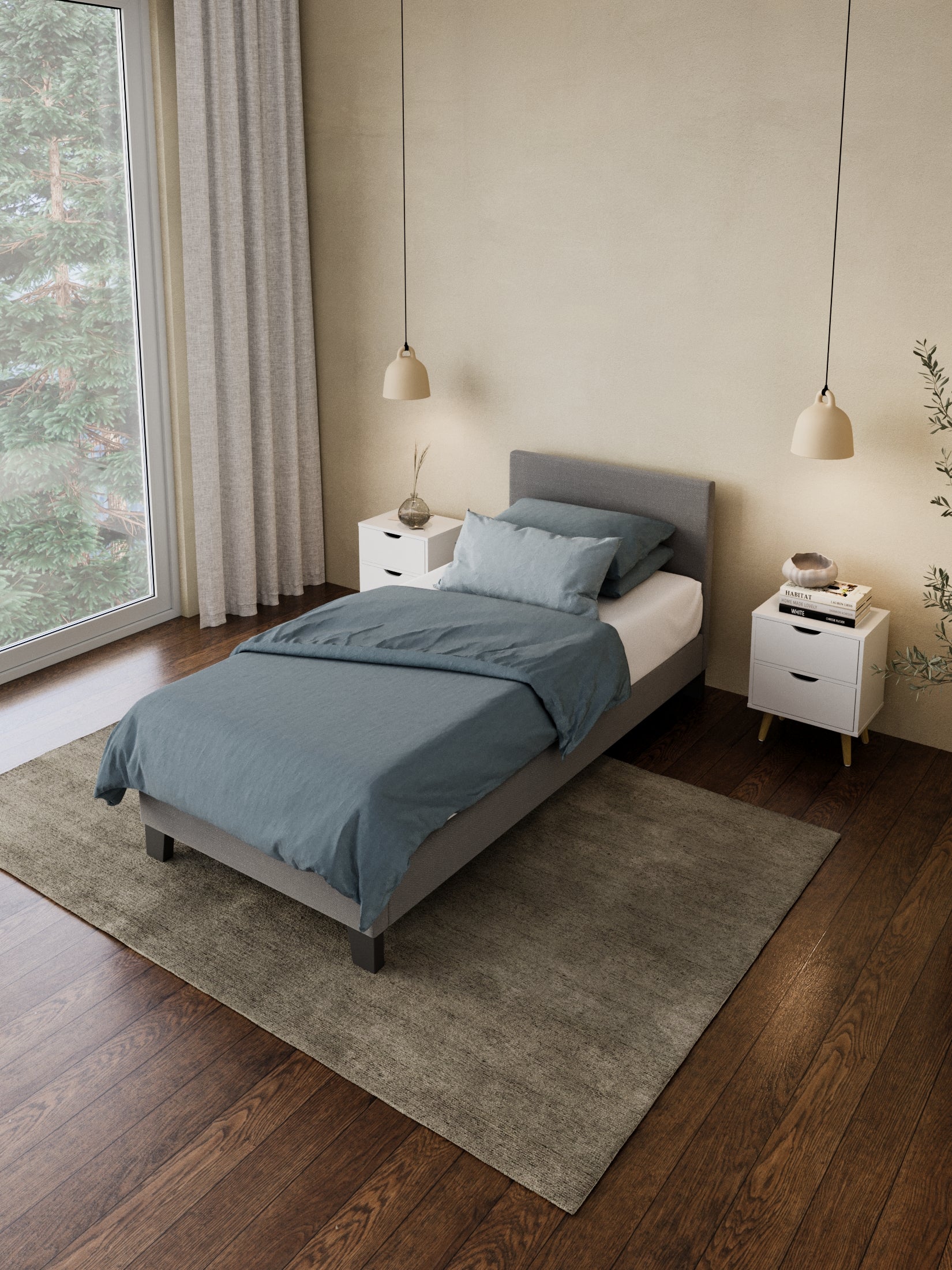 Francis Grey Fabric Bed Frame - Image 6