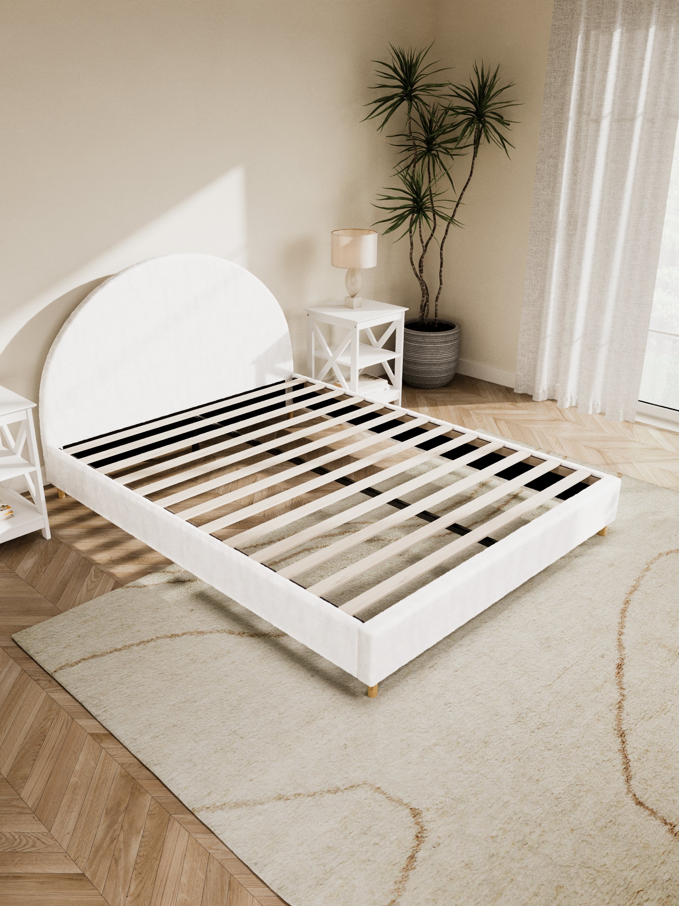 Georgia Curve White Boucle Bed Frame - Image 2