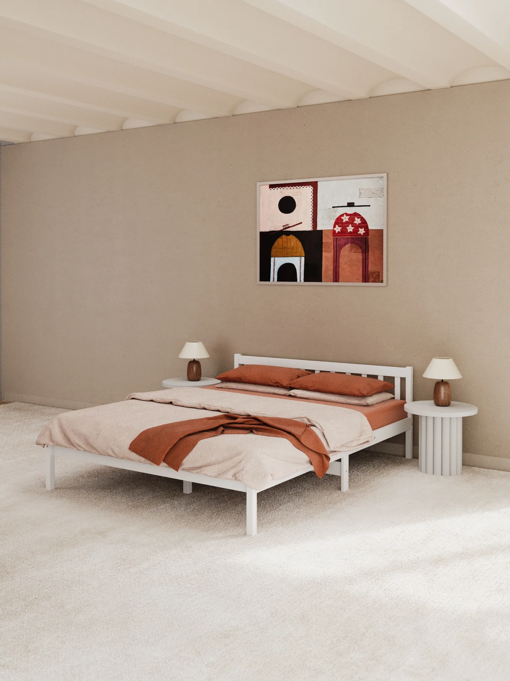 Heron White Timber Bed Frame - Image 2