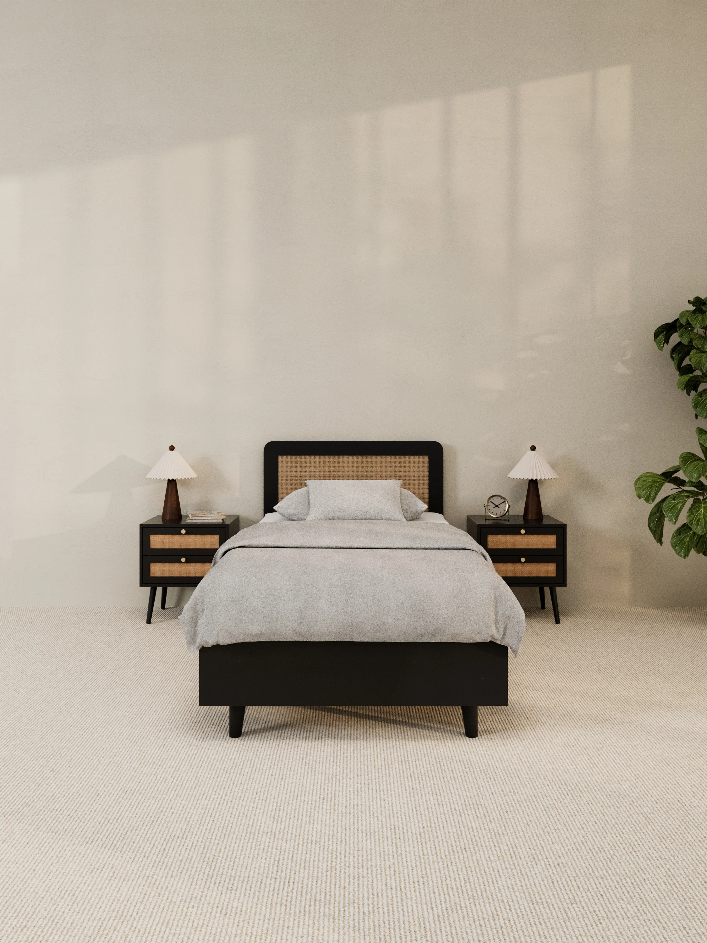 Jodie Black Rattan Bed Frame - Image 4