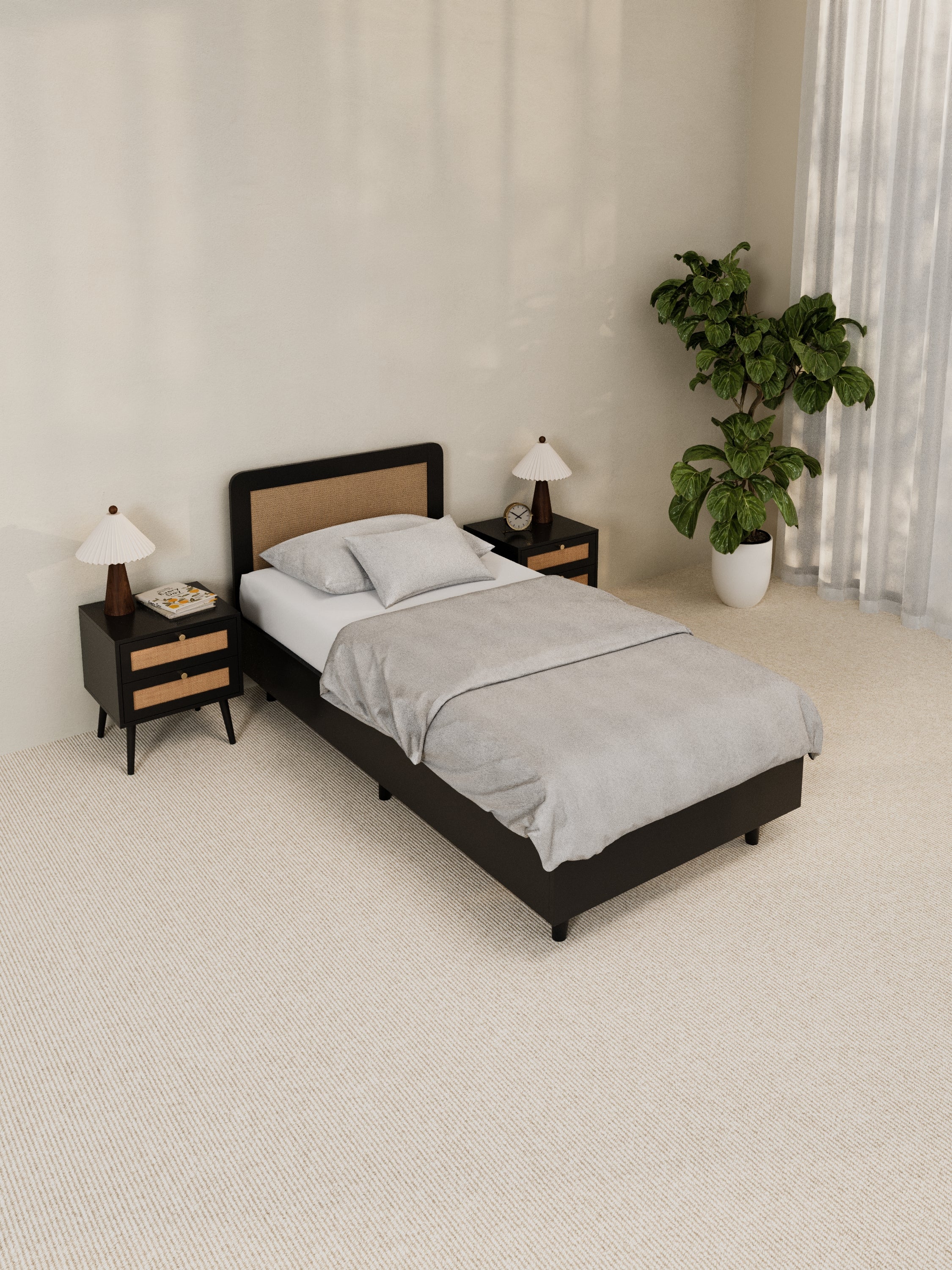 Jodie Black Rattan Bed Frame - Image 5