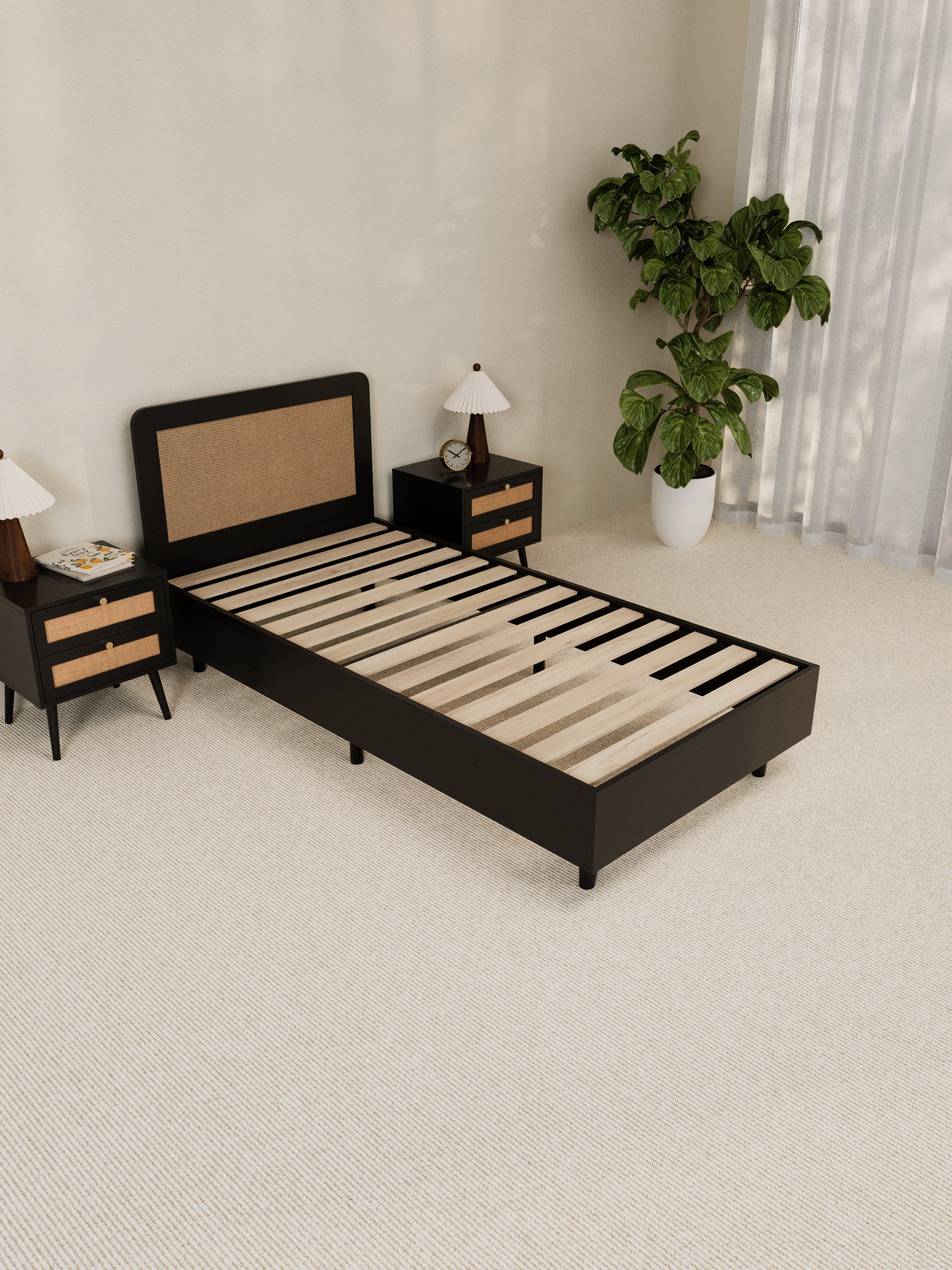 Jodie Black Rattan Bed Frame - Image 6