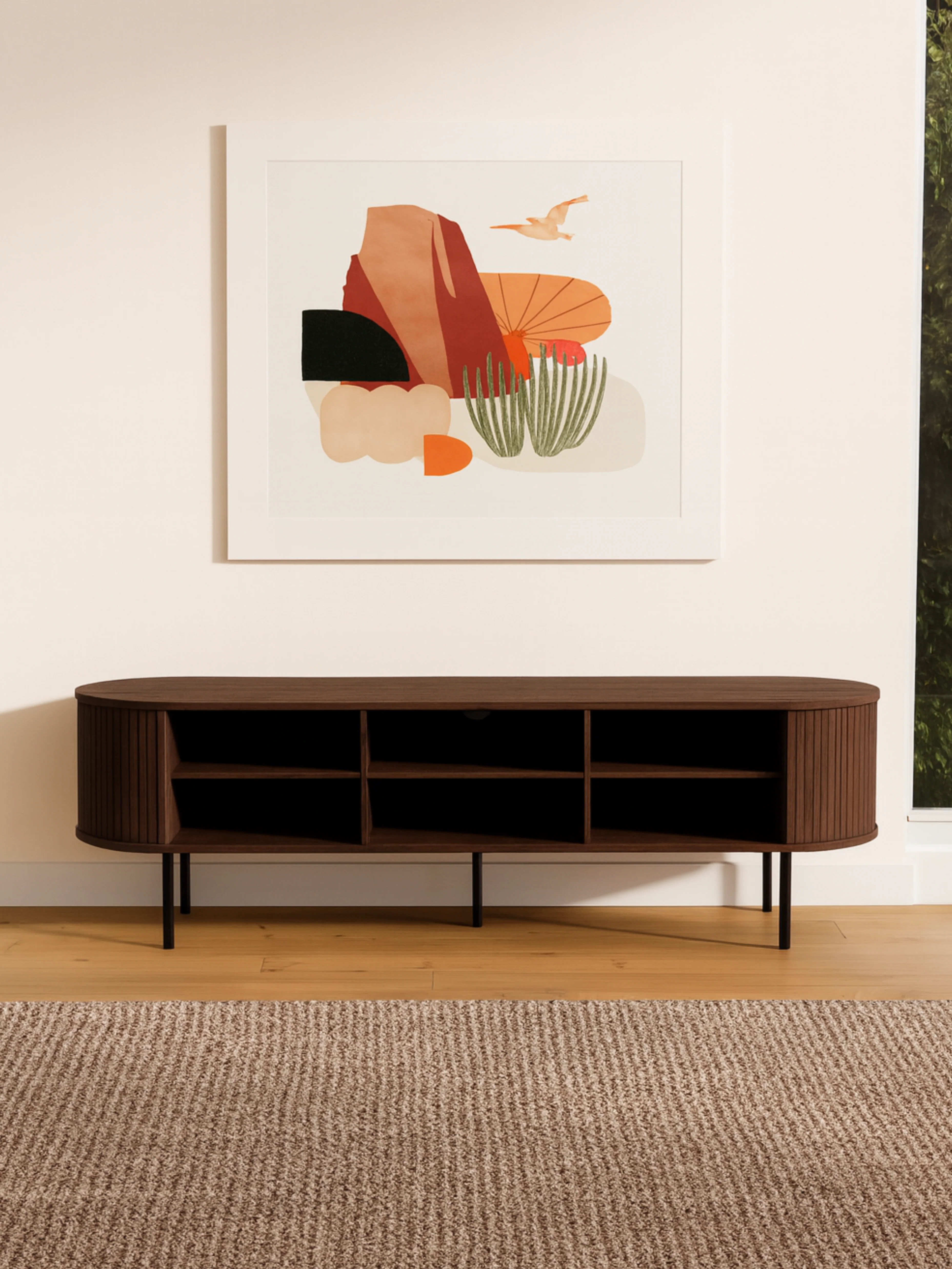 June Espresso Fluted Entertainment Unit 170cm - Image 3