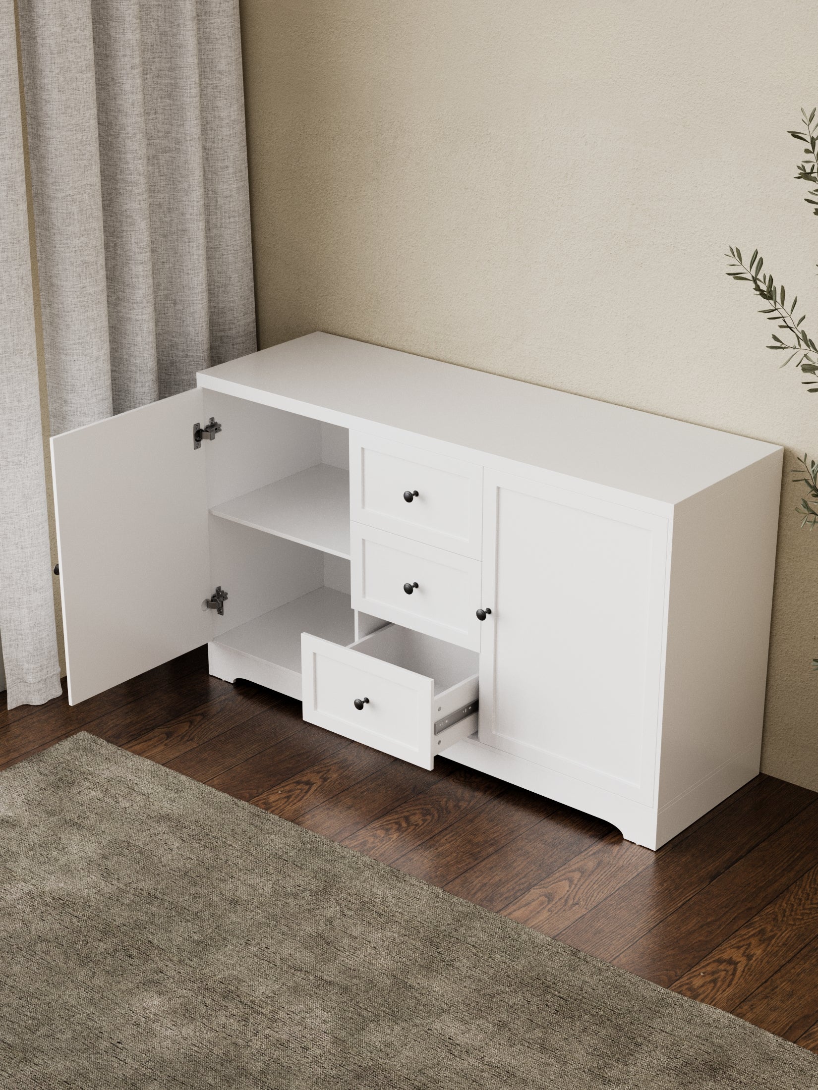 Louise White Hamptons Sideboard Cabinet - Image 3