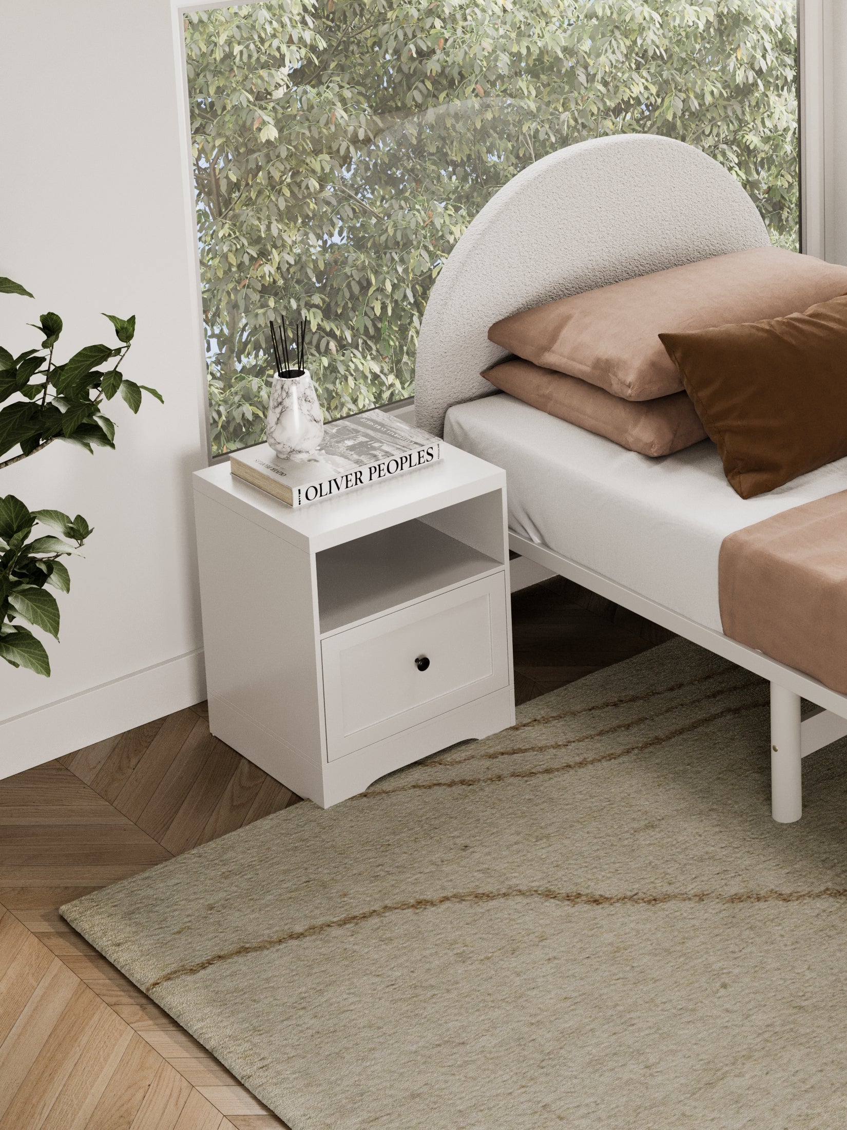 Louise White Hamptons White Bedside Table - Image 5