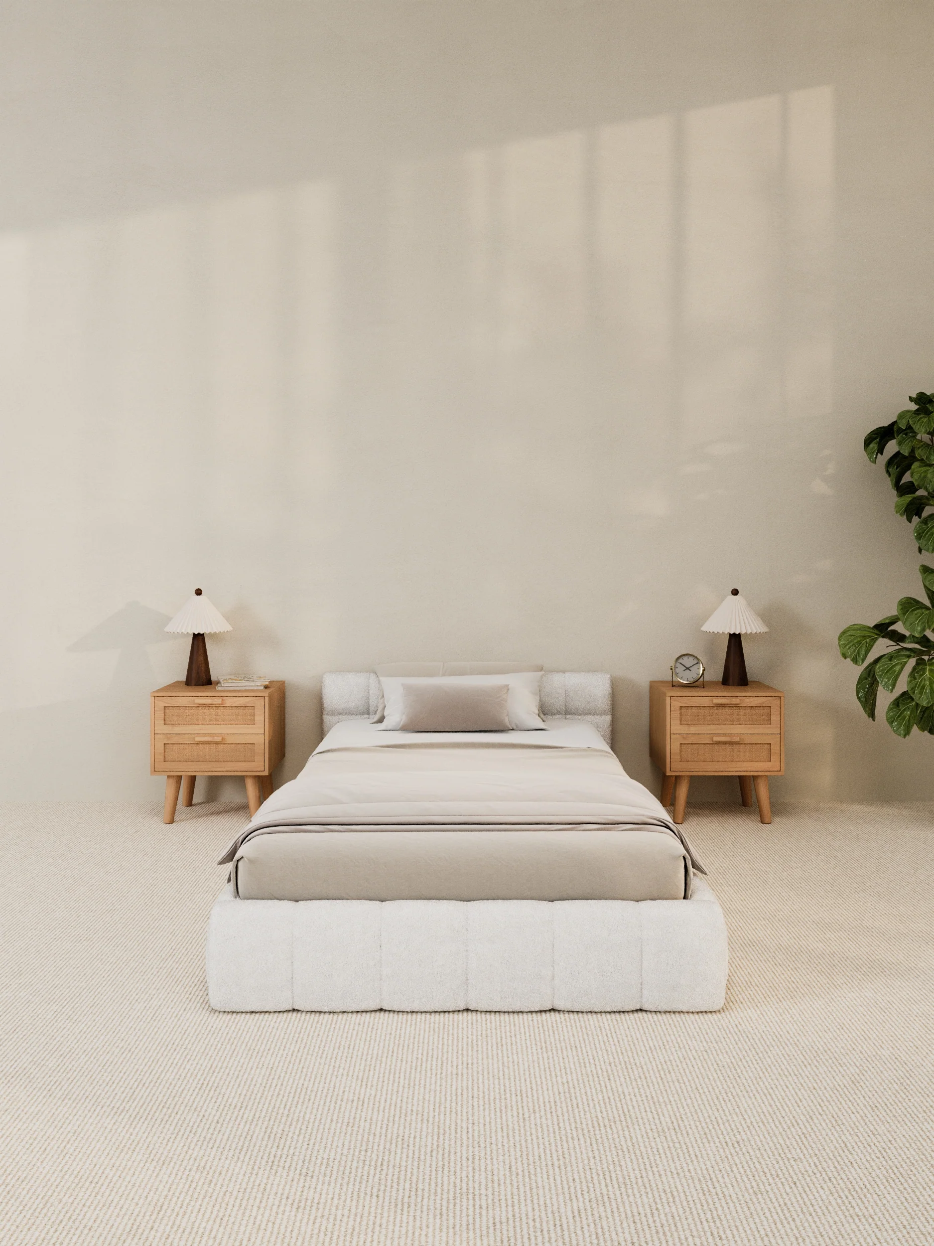 Marshmallow White Cloud Boucle Bed Frame - Image 5