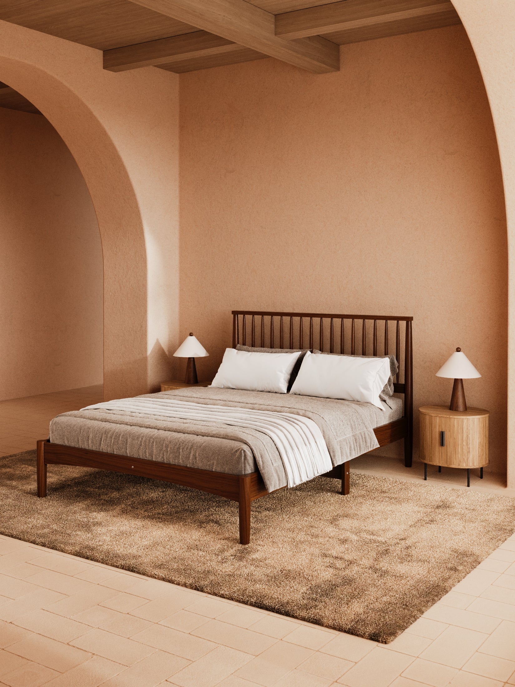 Martin Walnut Timber Bed Frame - Image 2