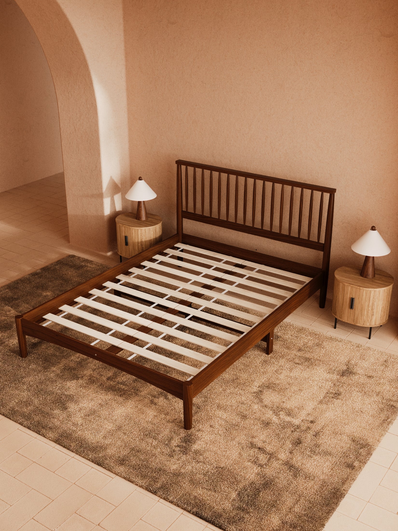 Martin Walnut Timber Bed Frame - Image 3