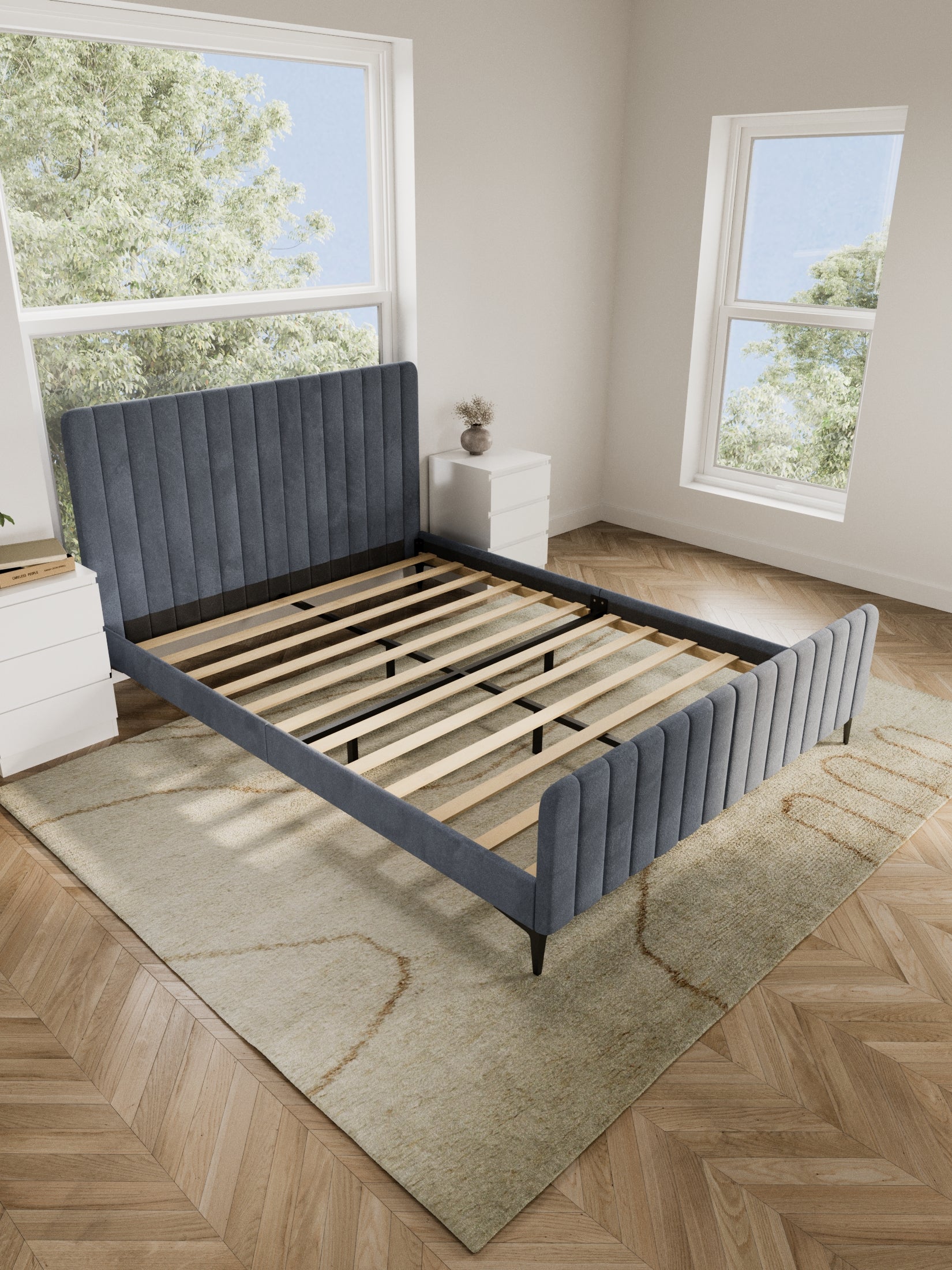 Montana Grey Velvet Bed Frame - Image 3
