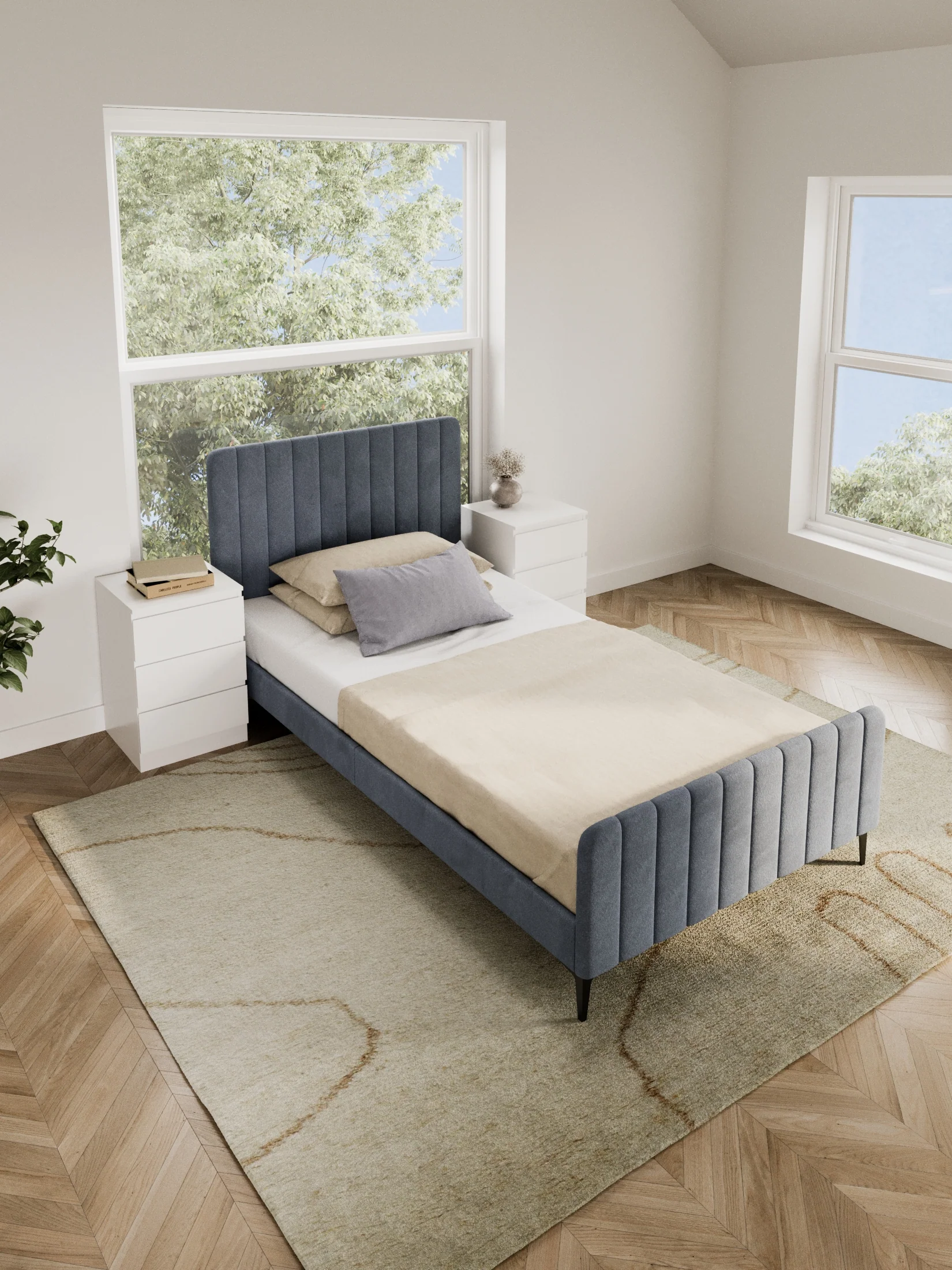 Montana Grey Velvet Bed Frame - Image 5
