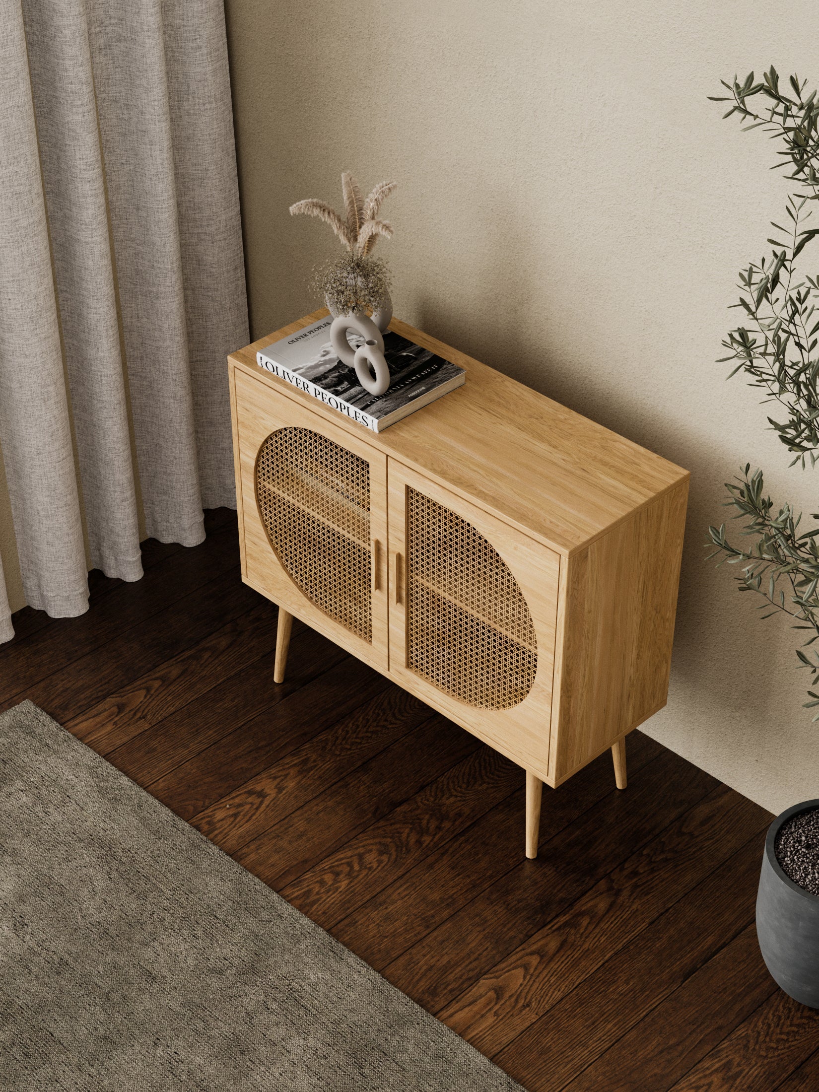 Roman Natural Rattan Sideboard Cabinet - Image 3