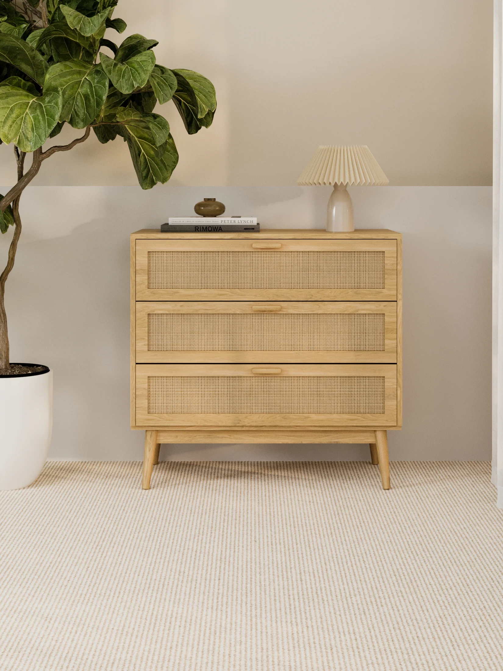 Rose Natural Rattan 6-Drawer Dresser Bundle 160cm - Image 3