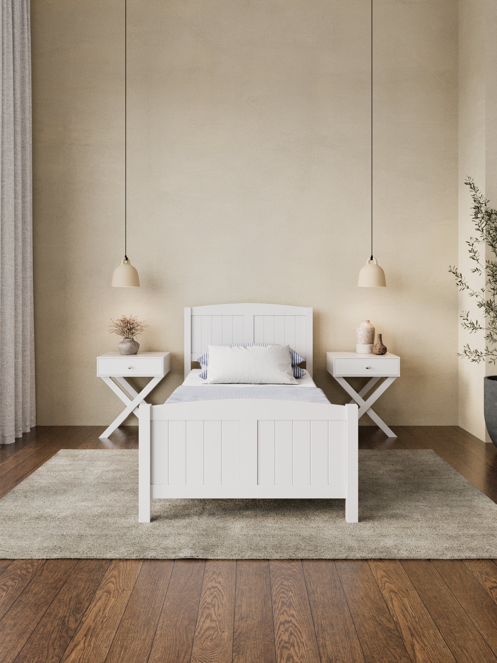 Santa Monica White Wooden Bed Frame - Image 5