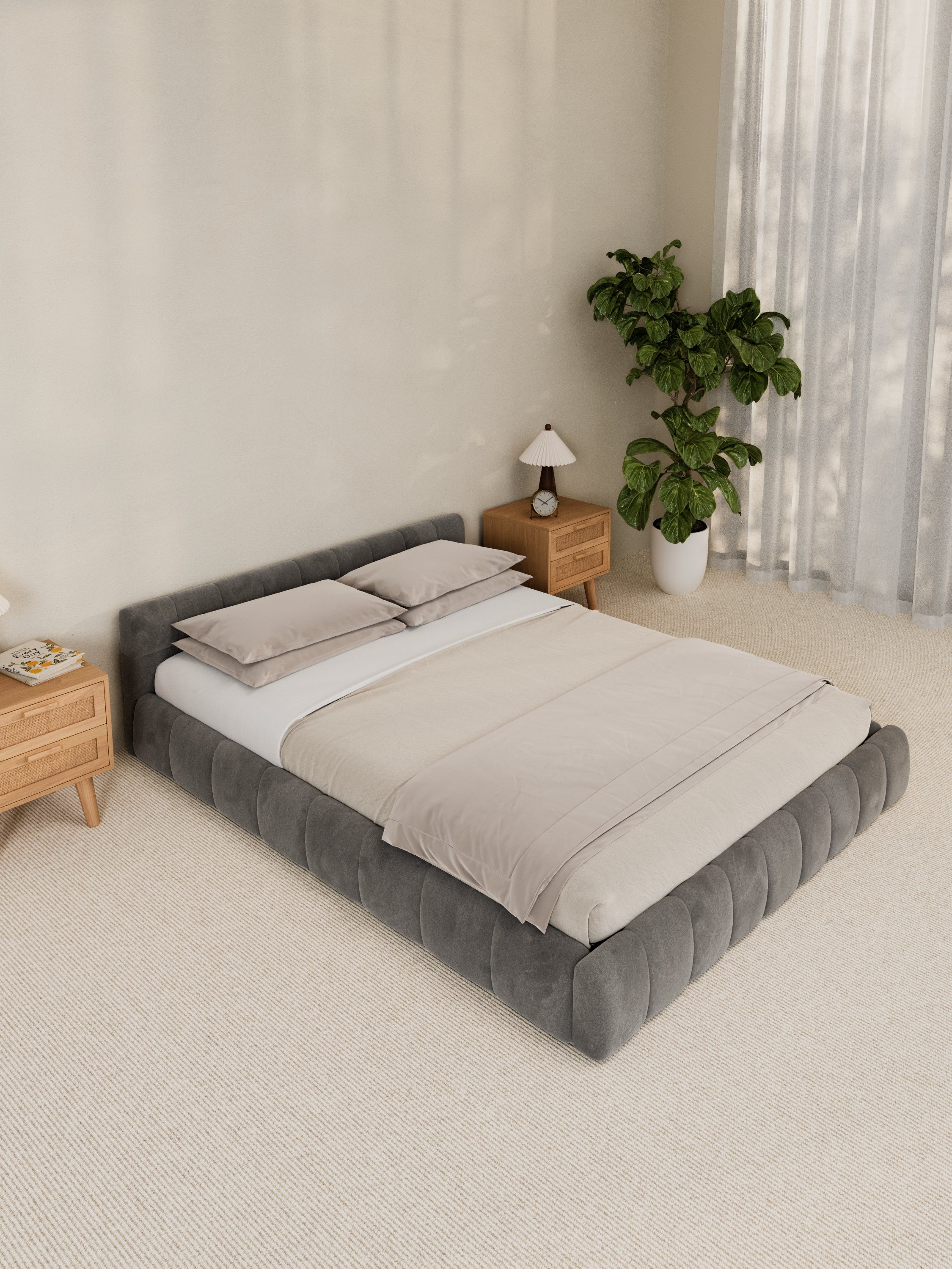 Winnie Grey Velvet Bed Frame - Image 2